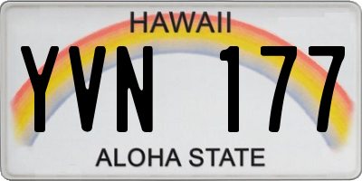 HI license plate YVN177