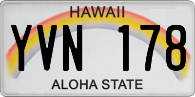 HI license plate YVN178
