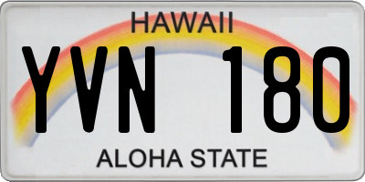 HI license plate YVN180