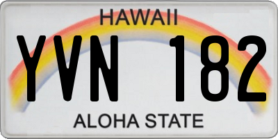 HI license plate YVN182