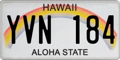 HI license plate YVN184