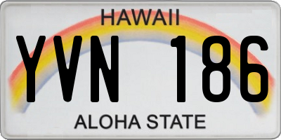 HI license plate YVN186