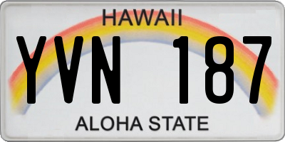HI license plate YVN187