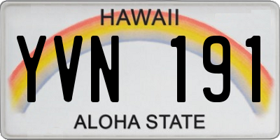 HI license plate YVN191