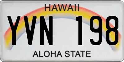 HI license plate YVN198
