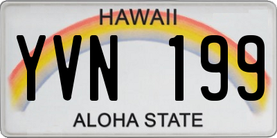 HI license plate YVN199