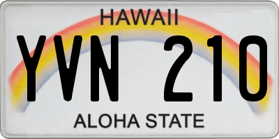 HI license plate YVN210
