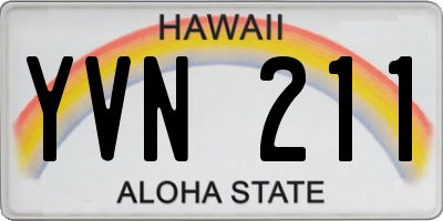 HI license plate YVN211