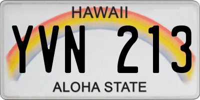 HI license plate YVN213