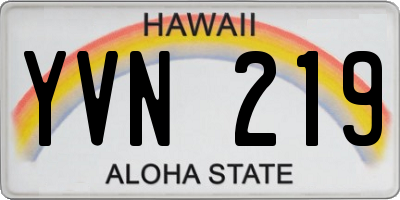 HI license plate YVN219