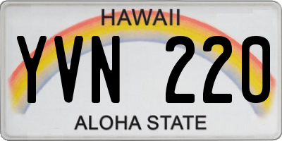 HI license plate YVN220