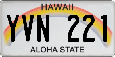 HI license plate YVN221