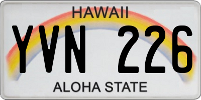 HI license plate YVN226