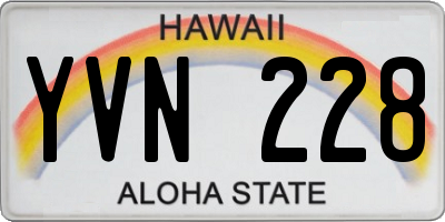 HI license plate YVN228