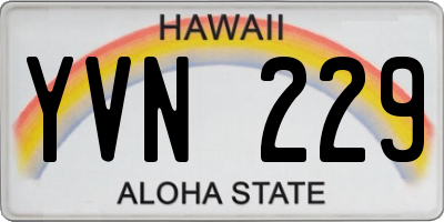 HI license plate YVN229
