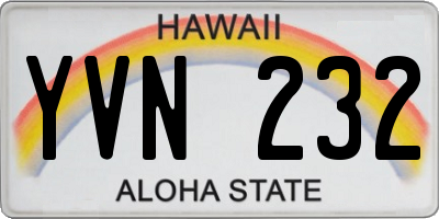 HI license plate YVN232
