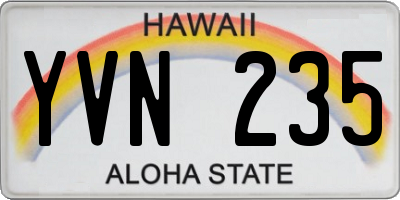 HI license plate YVN235