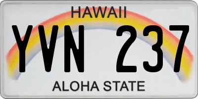 HI license plate YVN237
