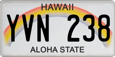 HI license plate YVN238