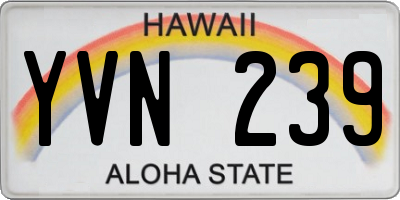 HI license plate YVN239