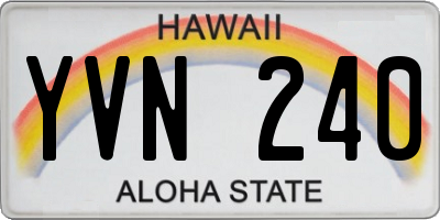 HI license plate YVN240