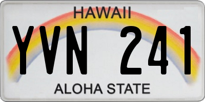 HI license plate YVN241