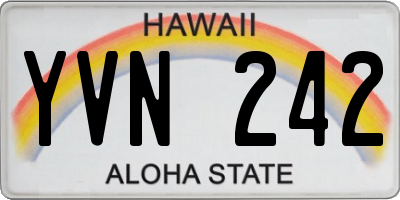 HI license plate YVN242