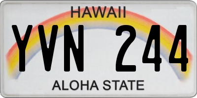 HI license plate YVN244