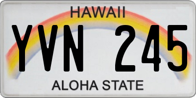 HI license plate YVN245