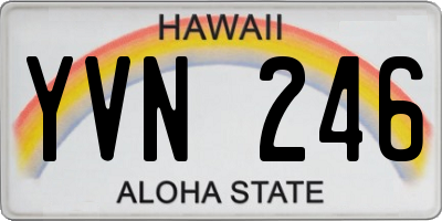 HI license plate YVN246