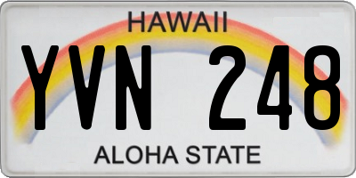 HI license plate YVN248