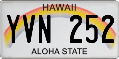 HI license plate YVN252