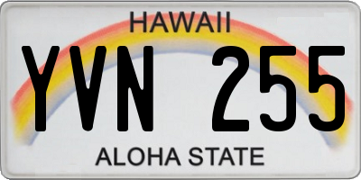 HI license plate YVN255