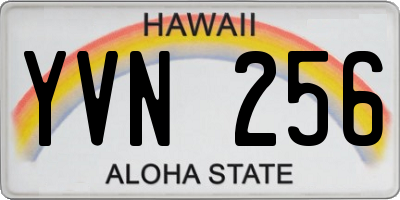 HI license plate YVN256