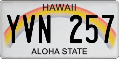 HI license plate YVN257