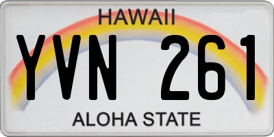 HI license plate YVN261