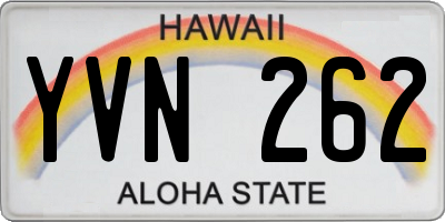 HI license plate YVN262