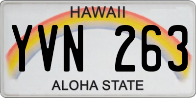 HI license plate YVN263