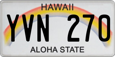 HI license plate YVN270