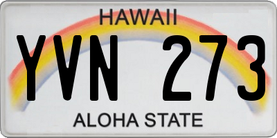 HI license plate YVN273