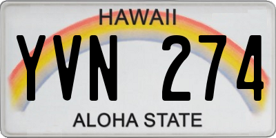 HI license plate YVN274