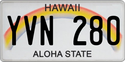 HI license plate YVN280
