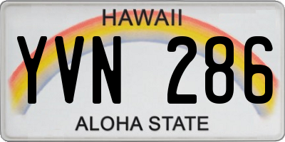 HI license plate YVN286