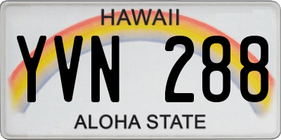 HI license plate YVN288