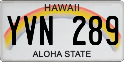 HI license plate YVN289