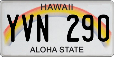 HI license plate YVN290