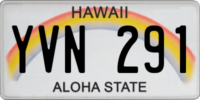 HI license plate YVN291