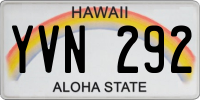 HI license plate YVN292