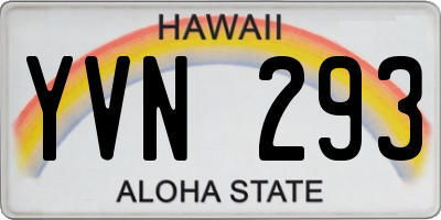 HI license plate YVN293