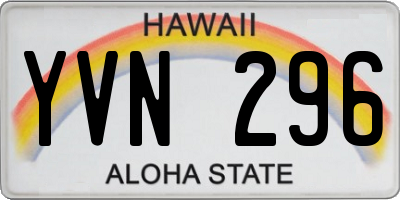 HI license plate YVN296